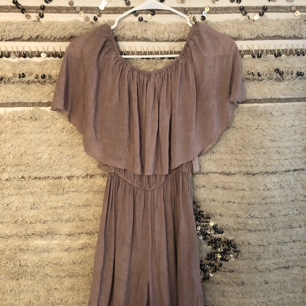 Purple off the shoulder romper